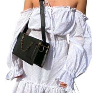 Paris Yin Lola Black Handbag with Gold Hardware chain